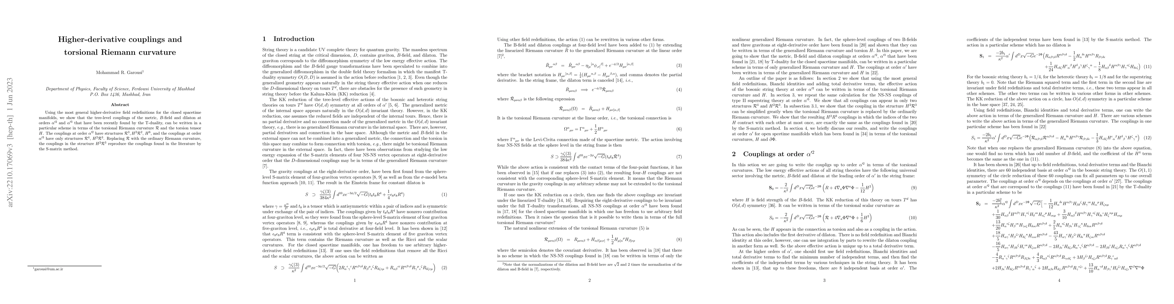 Thumbnail for Higher-derivative couplings and torsional Riemann curvature