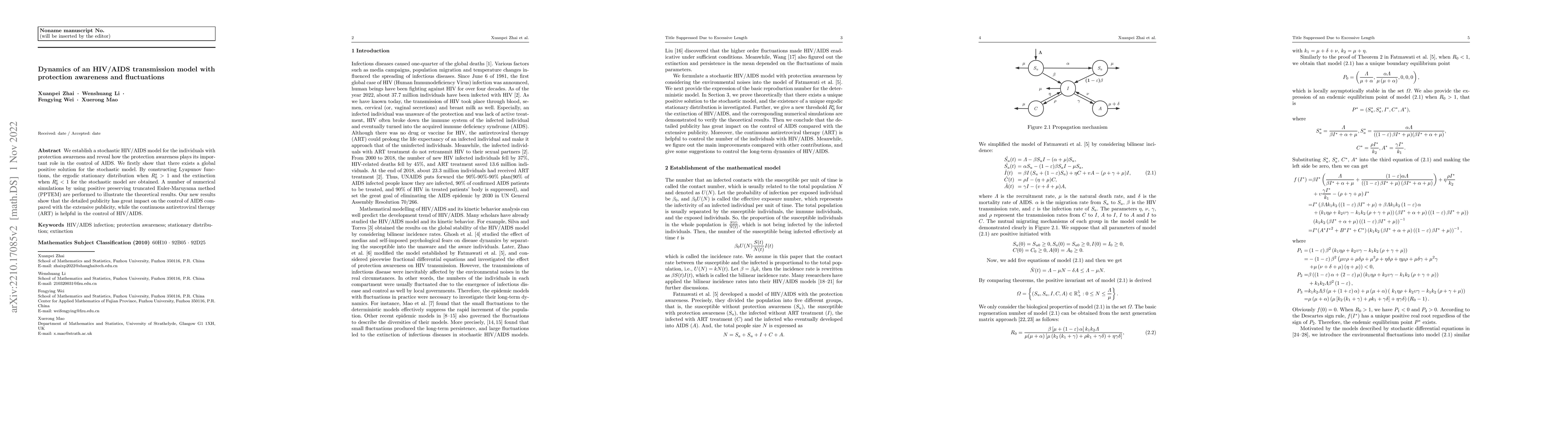 Thumbnail for Dynamics of an HIV/AIDS transmission model with protection awareness and
  fluctuations