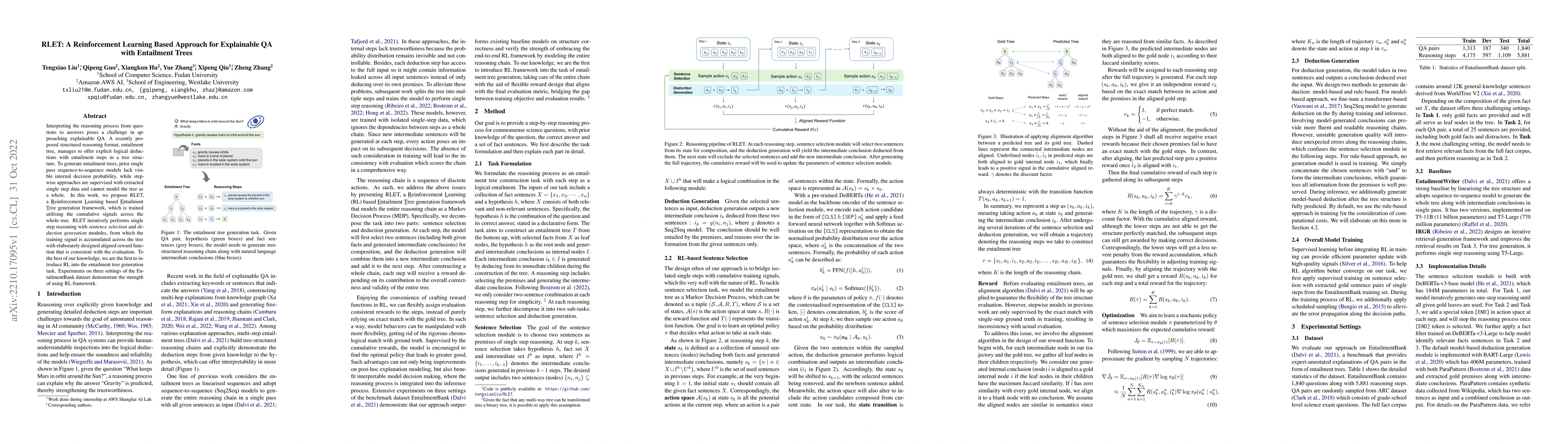 Thumbnail for RLET: A Reinforcement Learning Based Approach for Explainable QA with
  Entailment Trees