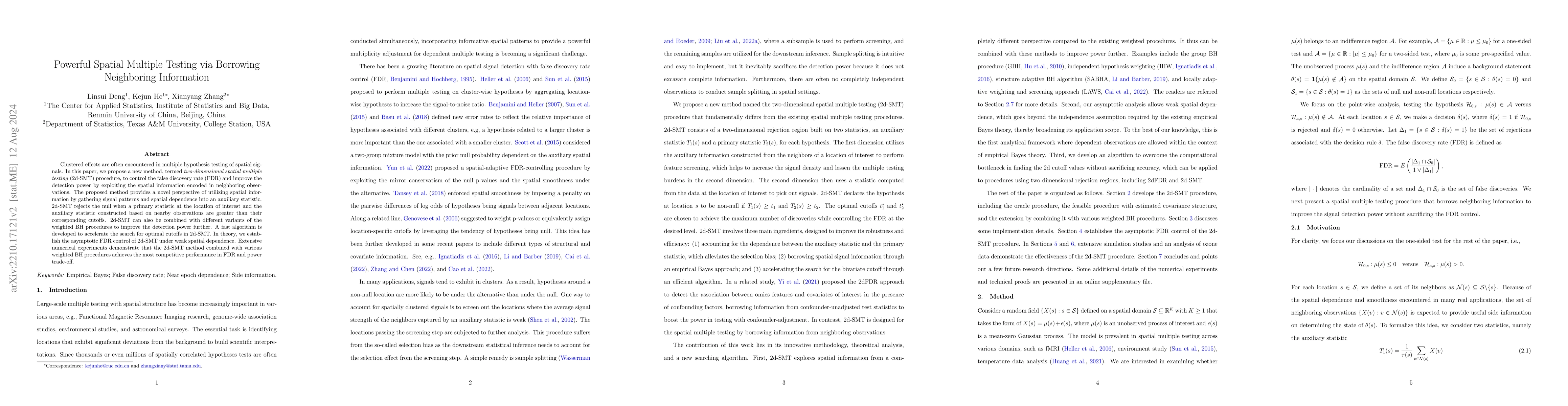 Thumbnail for Powerful Spatial Multiple Testing via Borrowing Neighboring Information