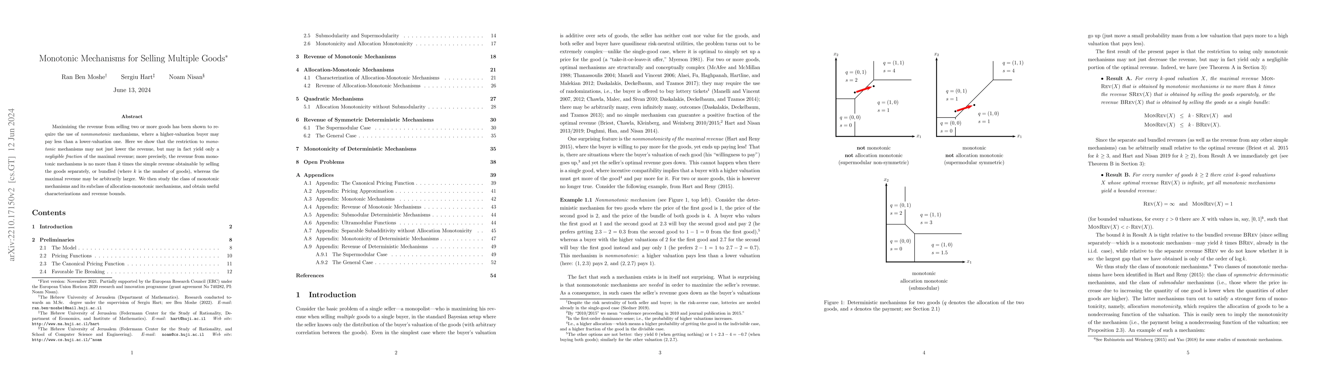 Thumbnail for Monotonic Mechanisms for Selling Multiple Goods