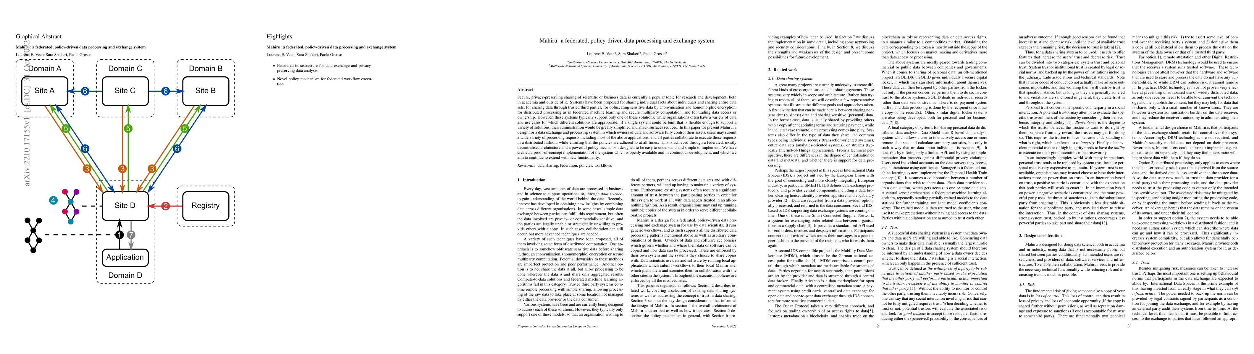Thumbnail for Mahiru: a federated, policy-driven data processing and exchange system