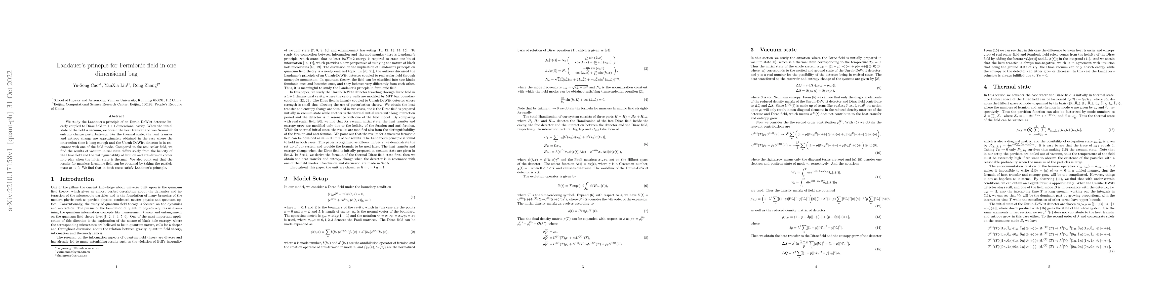 Thumbnail for Landauer's princple for Fermionic field in one dimensional bag