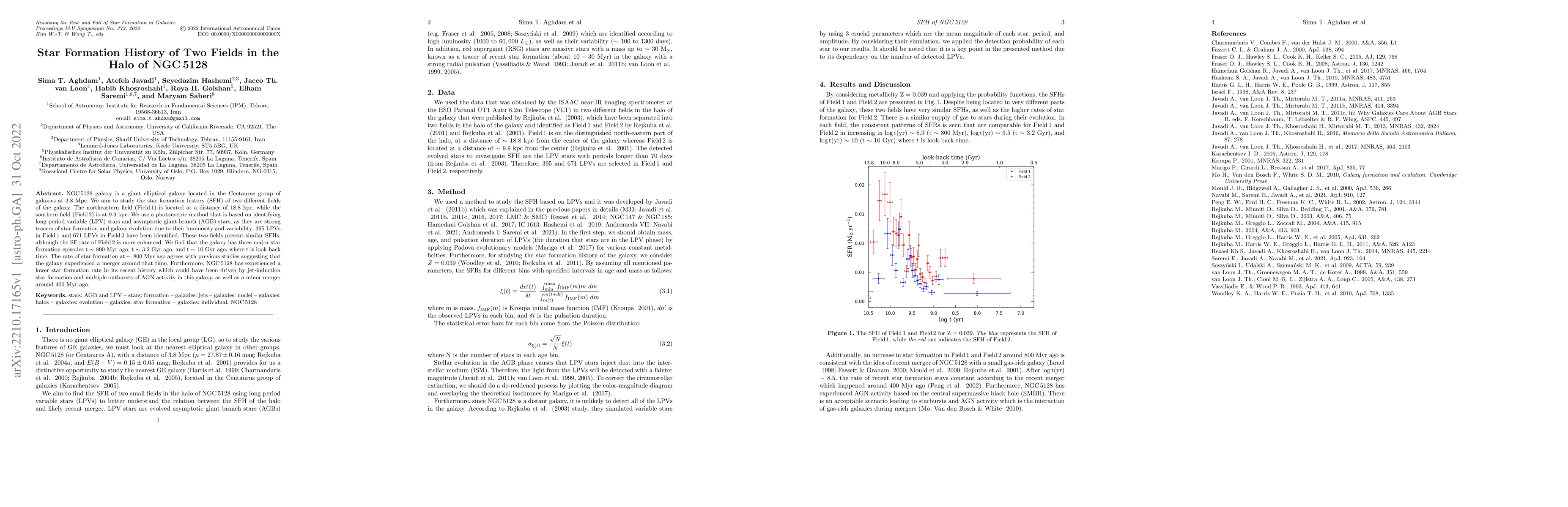 Thumbnail for Star Formation History of Two Fields in the Halo of NGC5128
