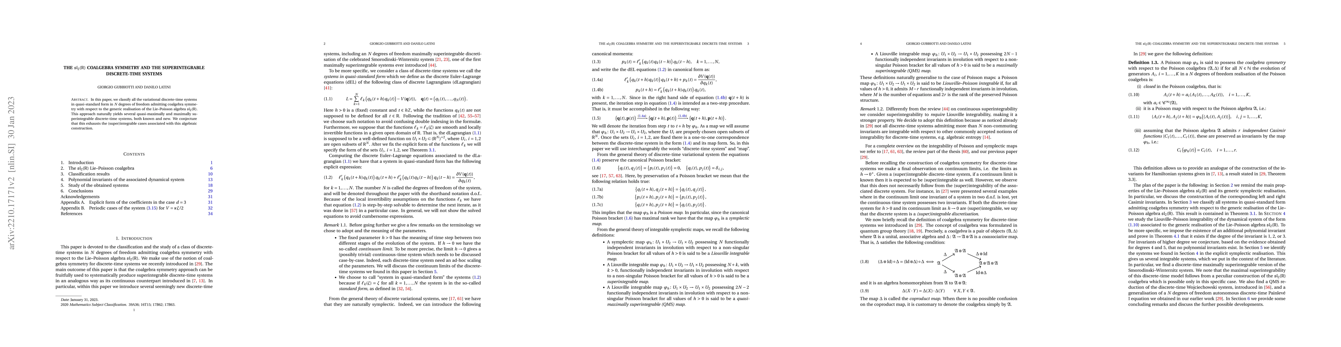 Thumbnail for The $\mathfrak{sl}_{2}(\mathbb{R})$ coalgebra symmetry and the
  superintegrable discrete-time systems