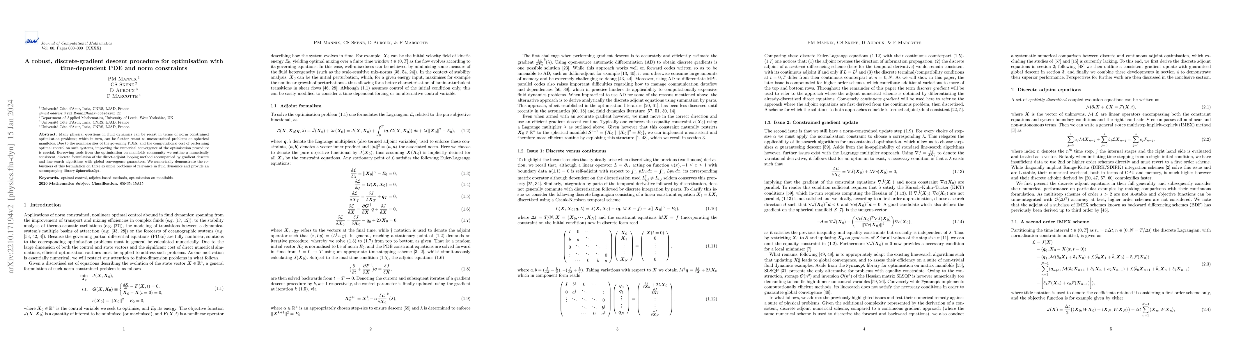 Thumbnail for A robust, discrete-gradient descent procedure for optimisation with
  time-dependent PDE and norm constraints