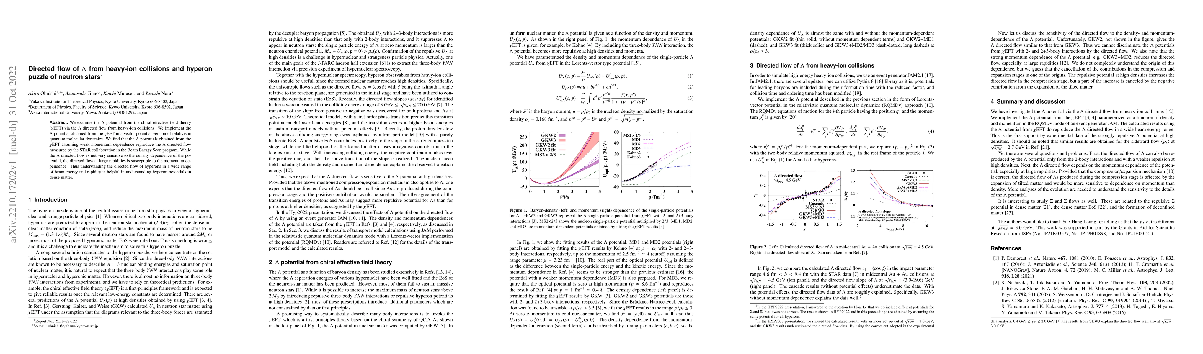Thumbnail for Directed flow of $\Lambda$ from heavy-ion collisions and hyperon puzzle
  of neutron stars