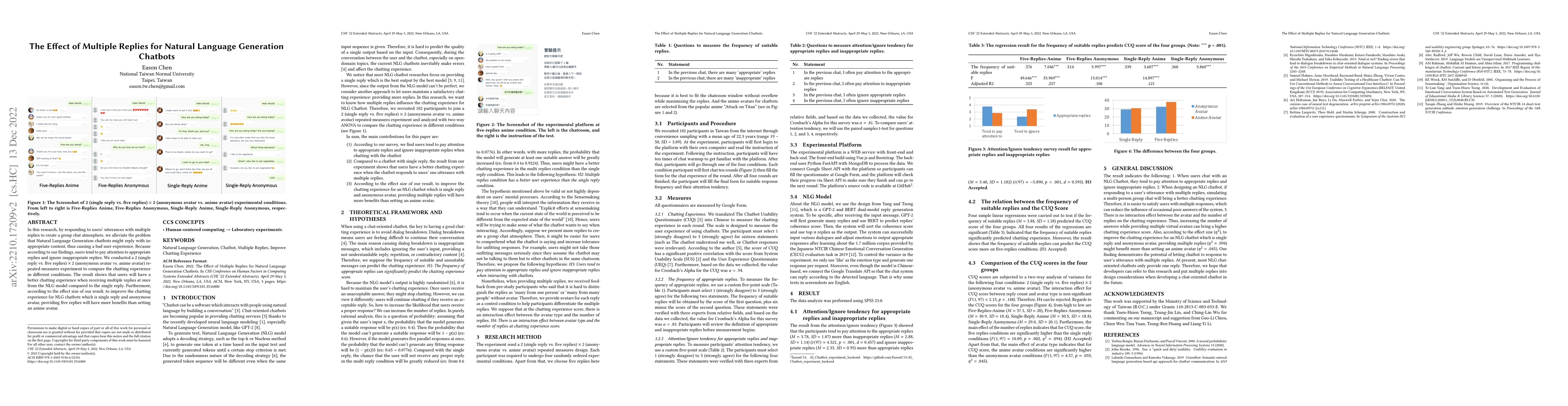 Thumbnail for The Effect of Multiple Replies for Natural Language Generation Chatbots