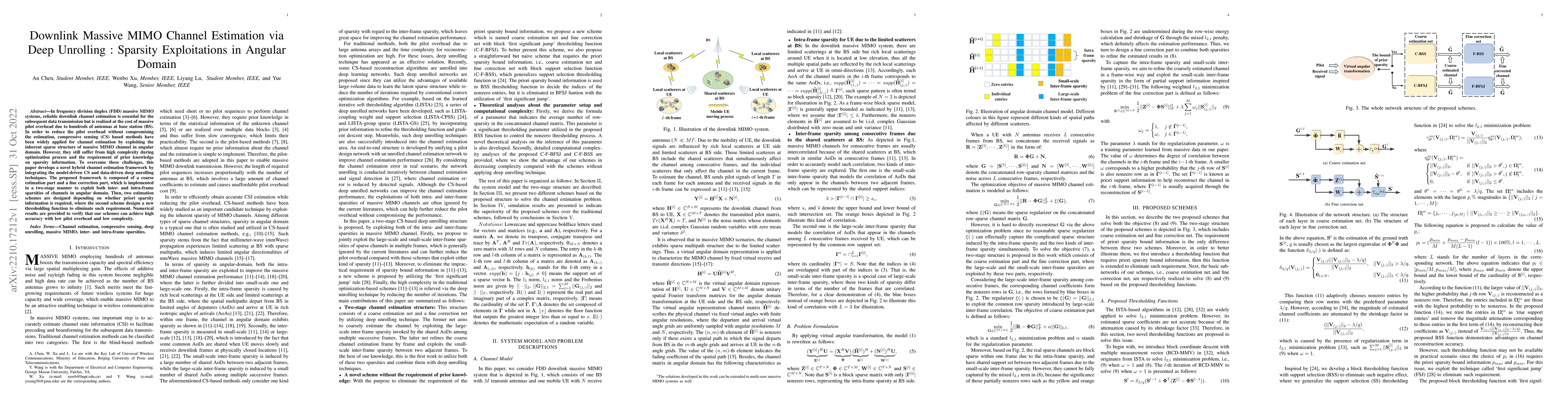 Thumbnail for Downlink Massive MIMO Channel Estimation via Deep Unrolling : Sparsity
  Exploitations in Angular Domain