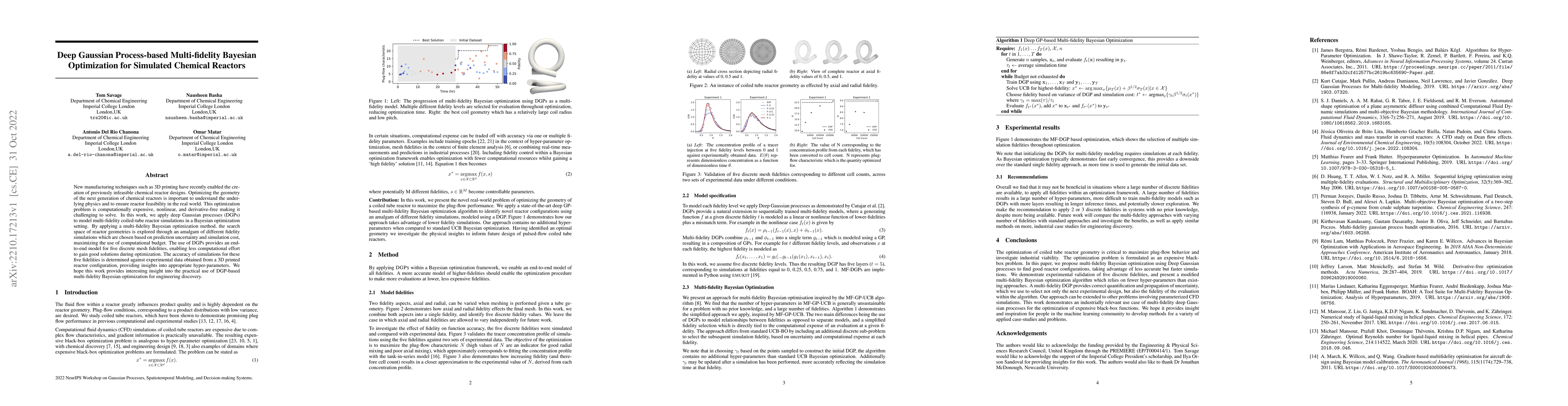 Thumbnail for Deep Gaussian Process-based Multi-fidelity Bayesian Optimization for
  Simulated Chemical Reactors