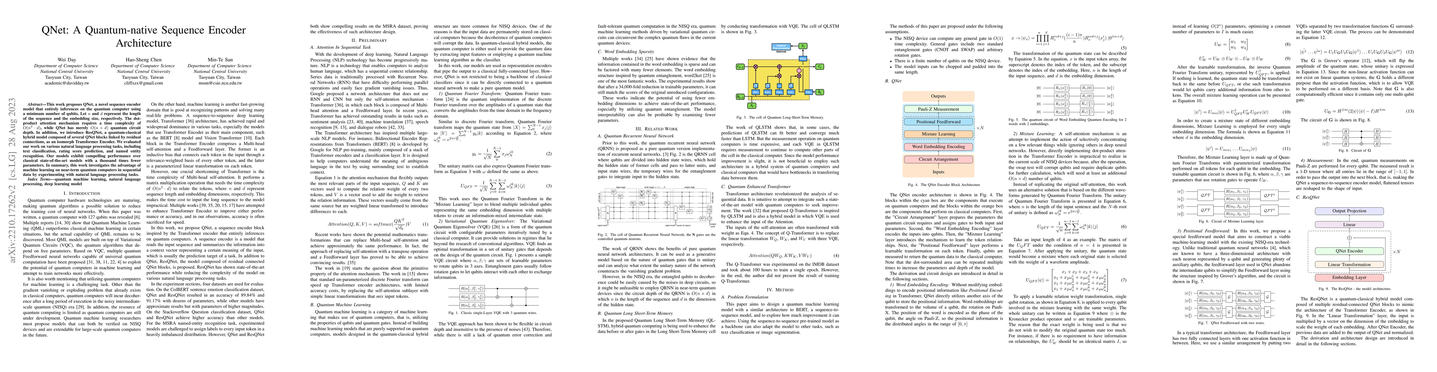 Thumbnail for QNet: A Quantum-native Sequence Encoder Architecture