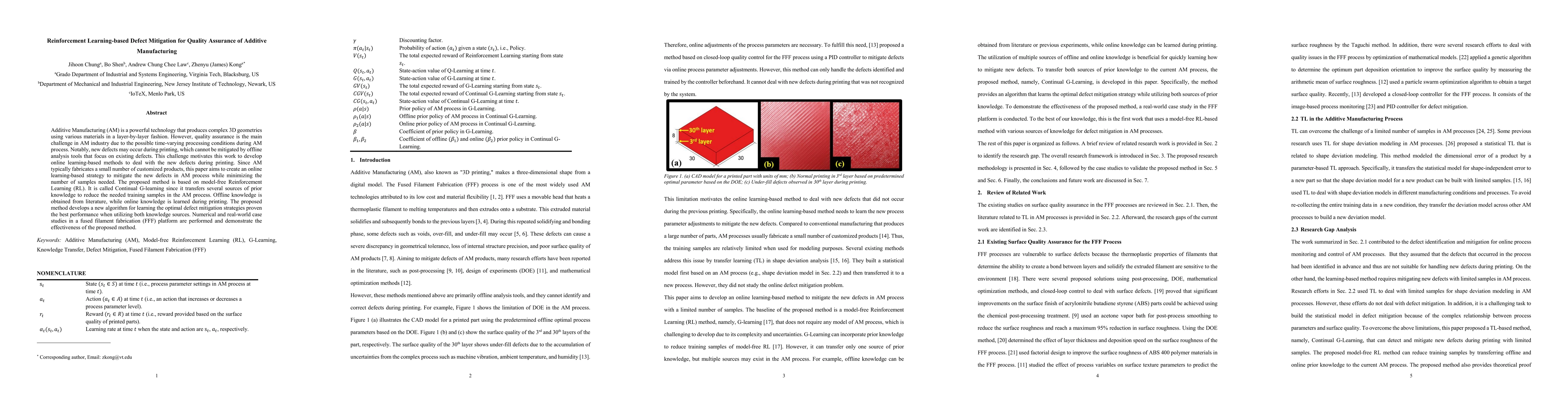 Thumbnail for Reinforcement Learning-based Defect Mitigation for Quality Assurance of
  Additive Manufacturing