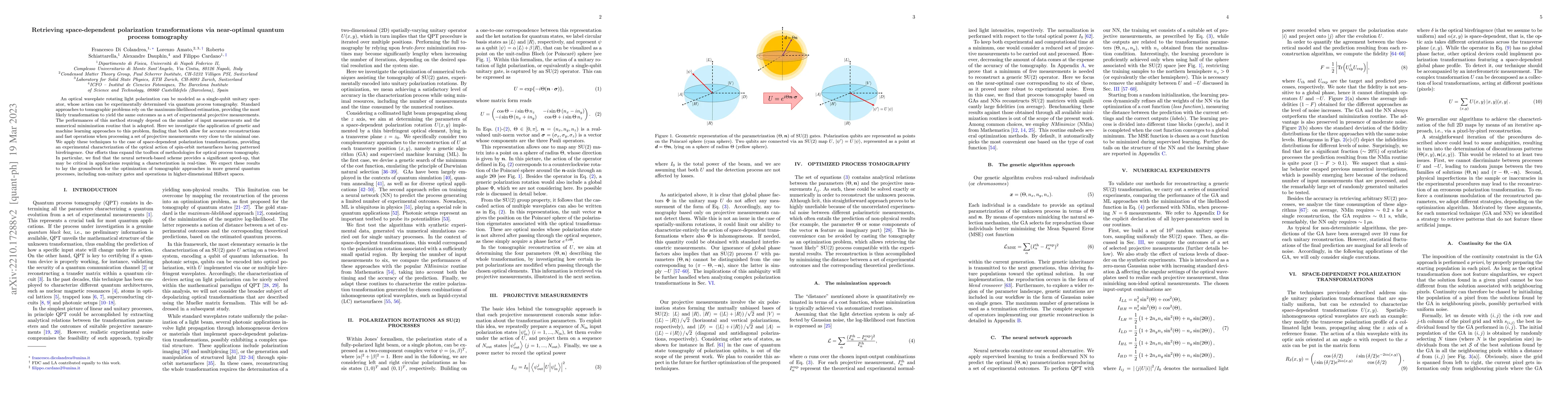 Thumbnail for Retrieving space-dependent polarization transformations via near-optimal
  quantum process tomography