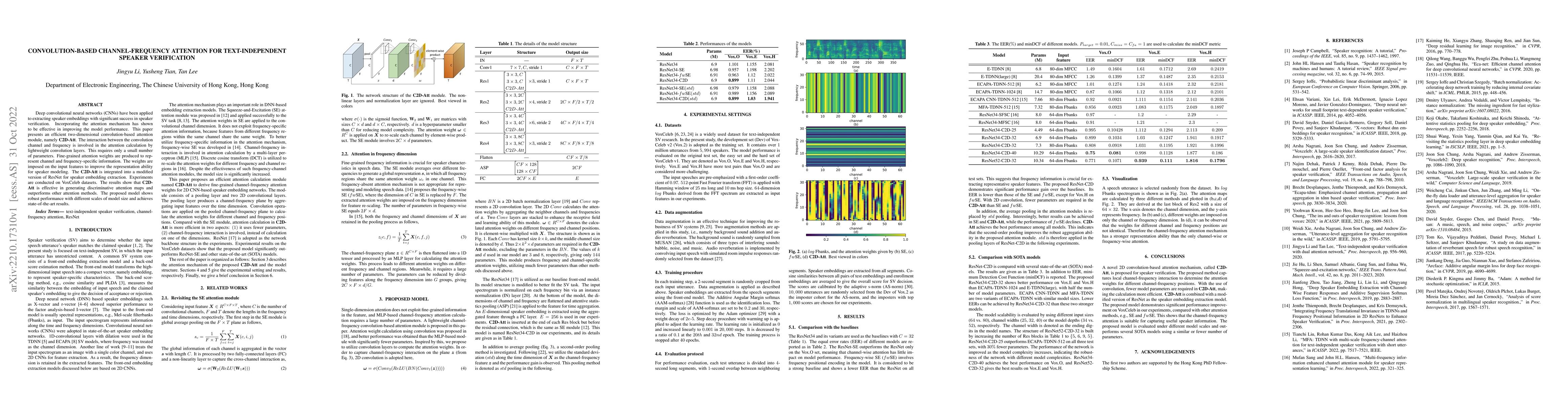 Thumbnail for Convolution-Based Channel-Frequency Attention for Text-Independent
  Speaker Verification