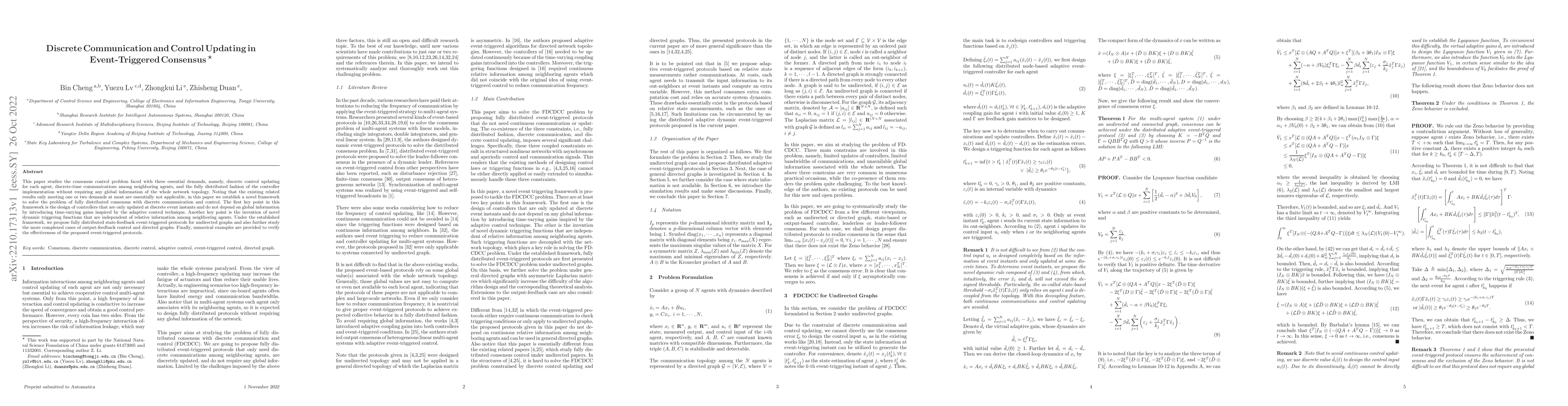 Thumbnail for DiscreteCommunication and ControlUpdating in Event-Triggered Consensus