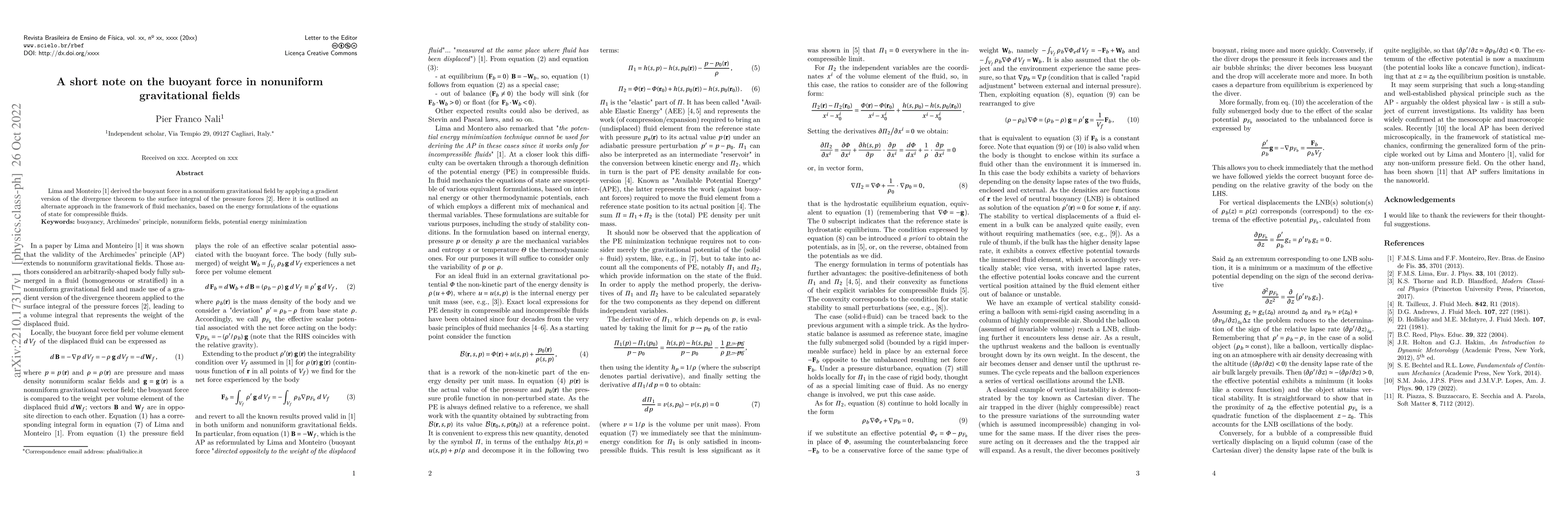 Thumbnail for A short note on the buoyant force in nonuniform gravitational fields