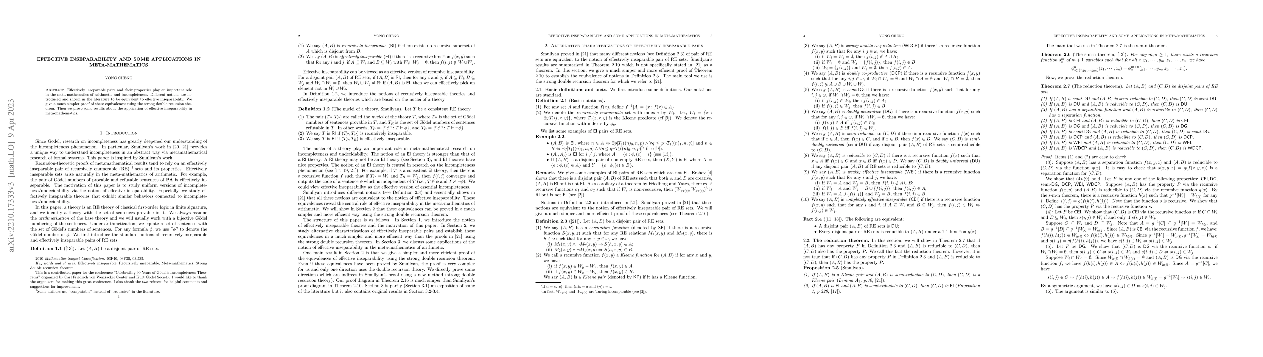 Thumbnail for Effective inseparability and some applications in meta-mathematics