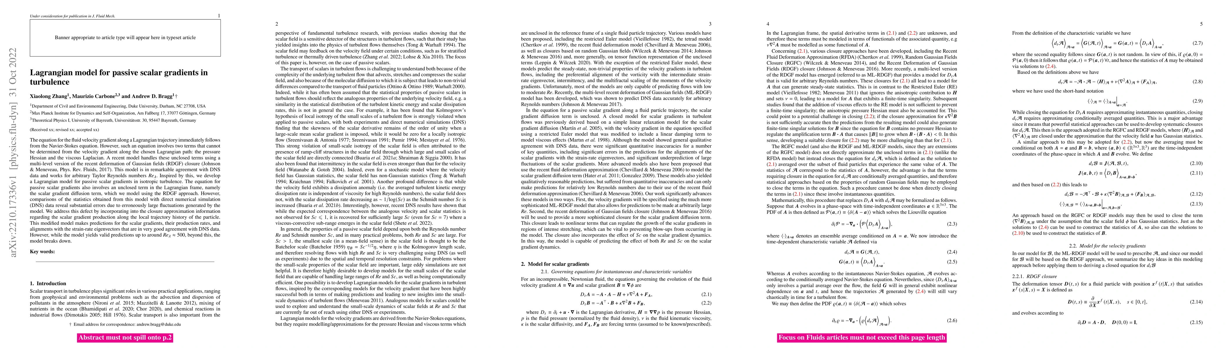 Thumbnail for Lagrangian model for passive scalar gradients in turbulence