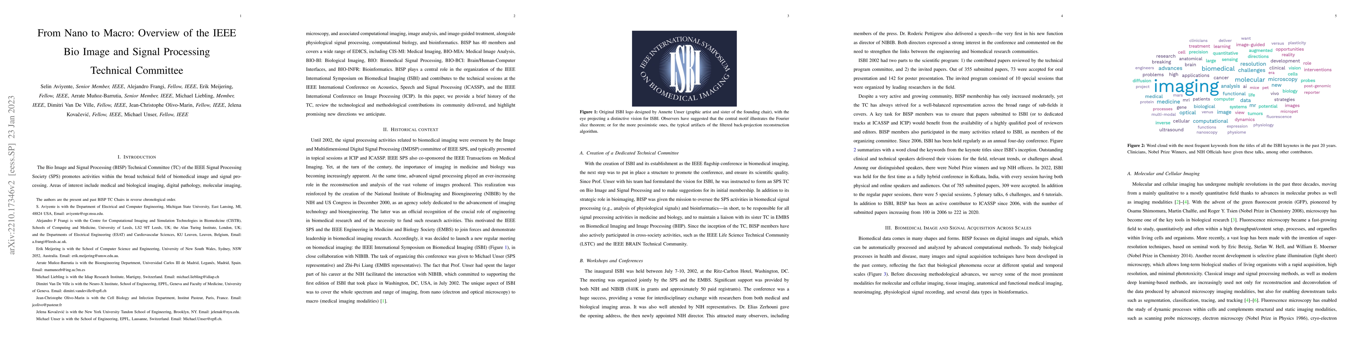 Thumbnail for From Nano to Macro: Overview of the IEEE Bio Image and Signal Processing
  Technical Committee