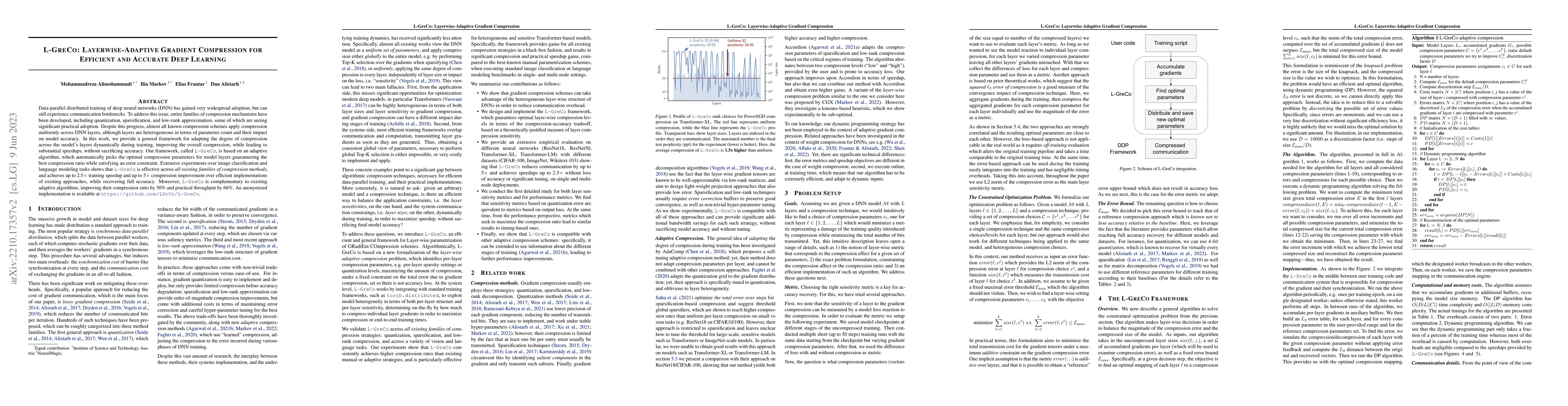 Thumbnail for L-GreCo: Layerwise-Adaptive Gradient Compression for Efficient and
  Accurate Deep Learning
