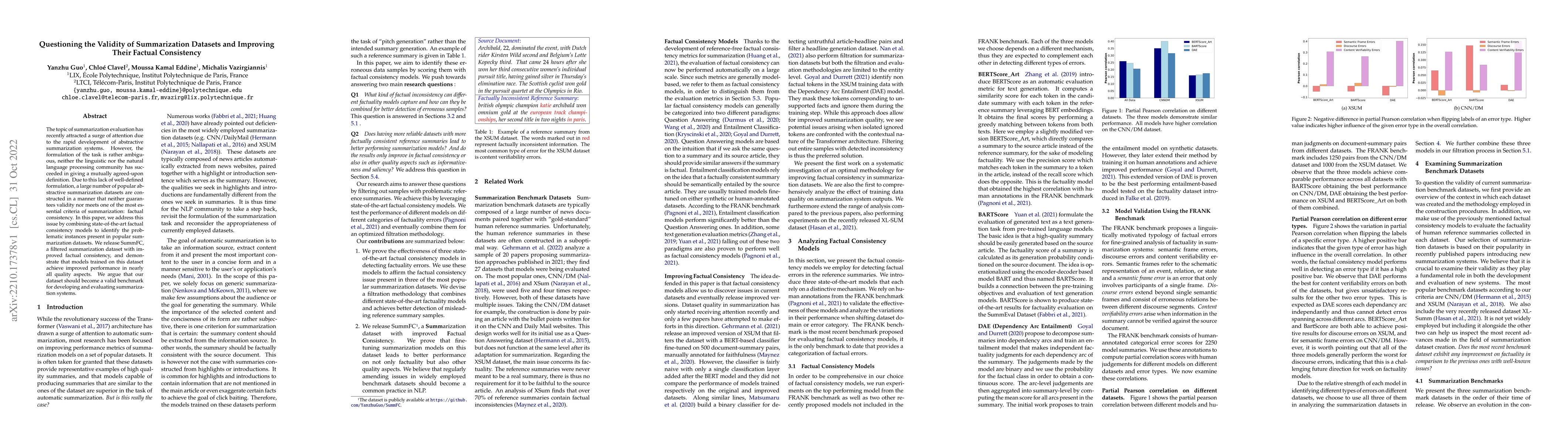 Thumbnail for Questioning the Validity of Summarization Datasets and Improving Their
  Factual Consistency