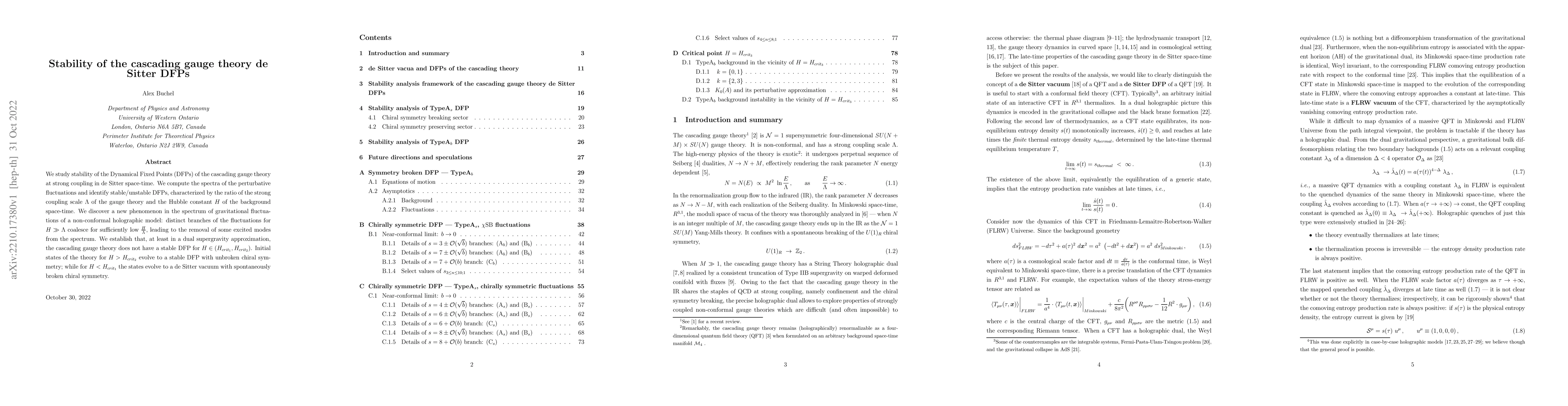 Thumbnail for Stability of the cascading gauge theory de Sitter DFPs