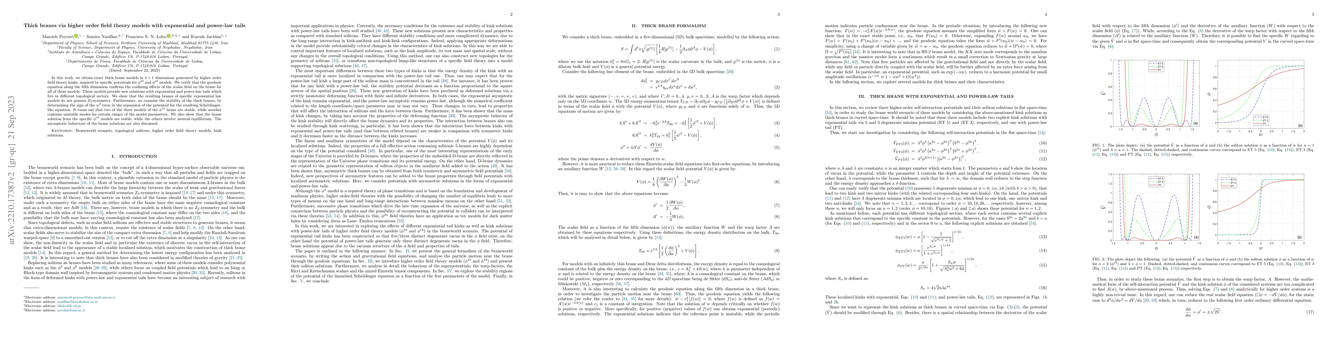 Thumbnail for Thick branes via higher order field theory models with exponential and
  power-law tails