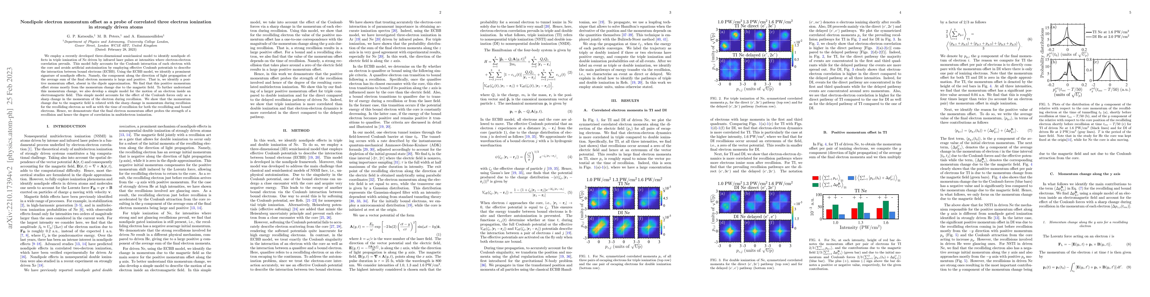 Thumbnail for Nondipole electron momentum offset as a probe of correlated three
  electron ionization in strongly driven atoms
