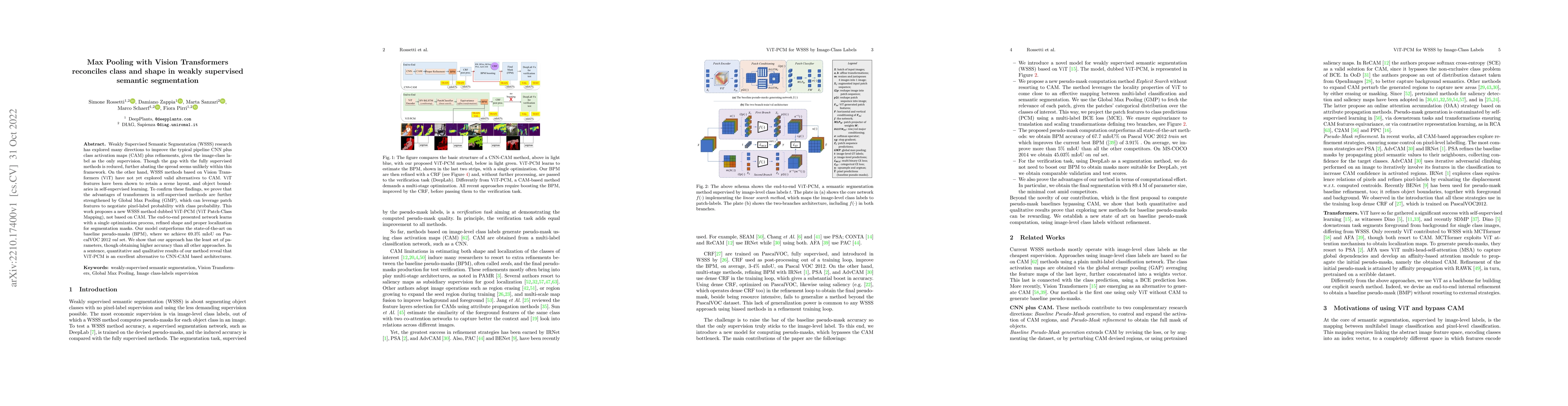 Thumbnail for Max Pooling with Vision Transformers reconciles class and shape in
  weakly supervised semantic segmentation