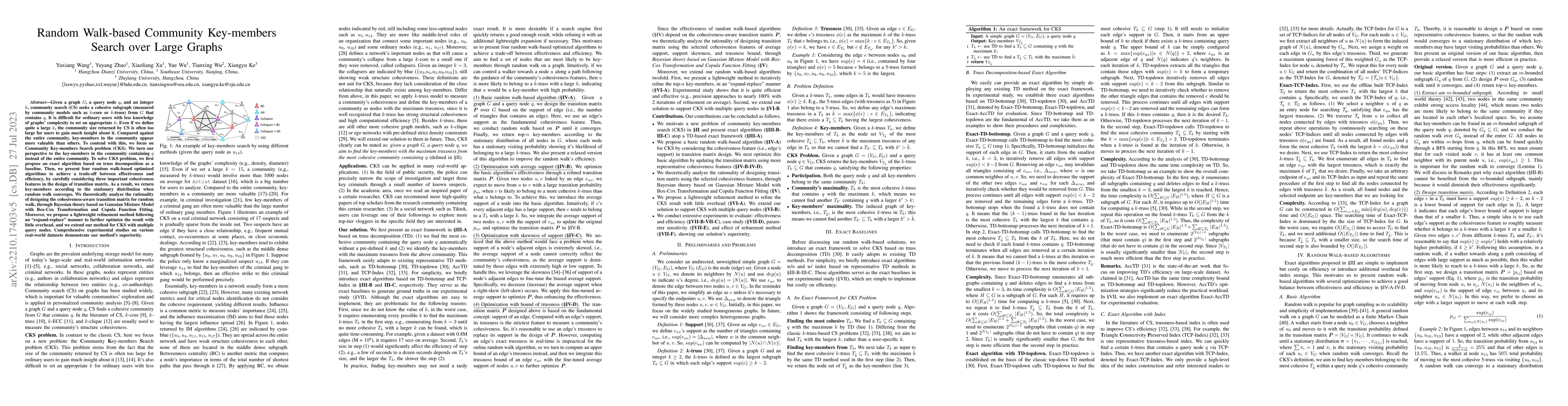 Thumbnail for Random Walk-based Community Key-members Search over Large Graphs