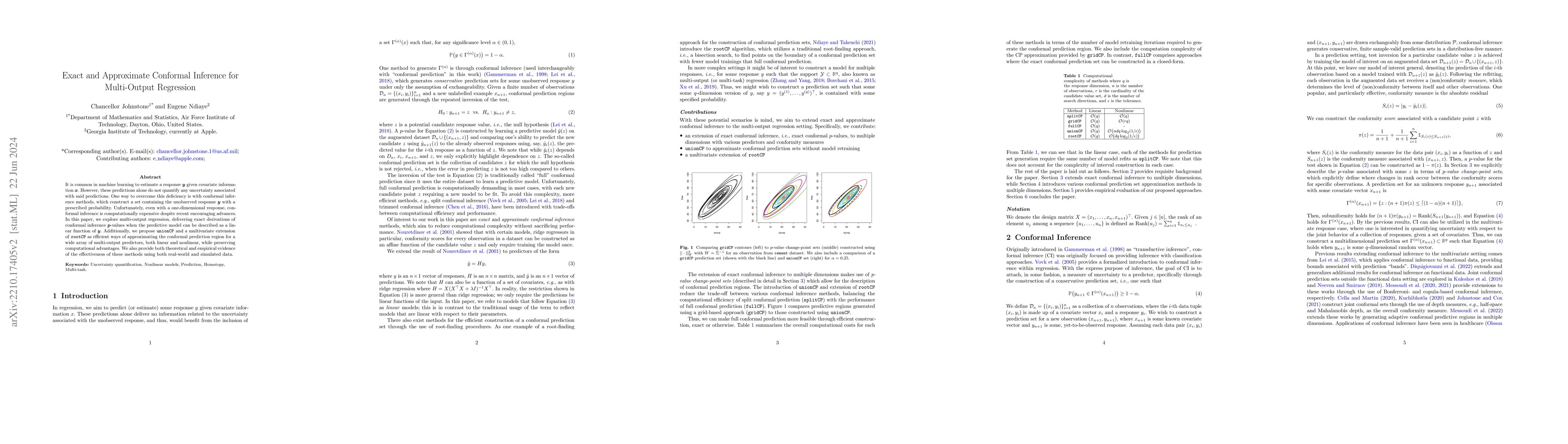 Thumbnail for Exact and Approximate Conformal Inference for Multi-Output Regression