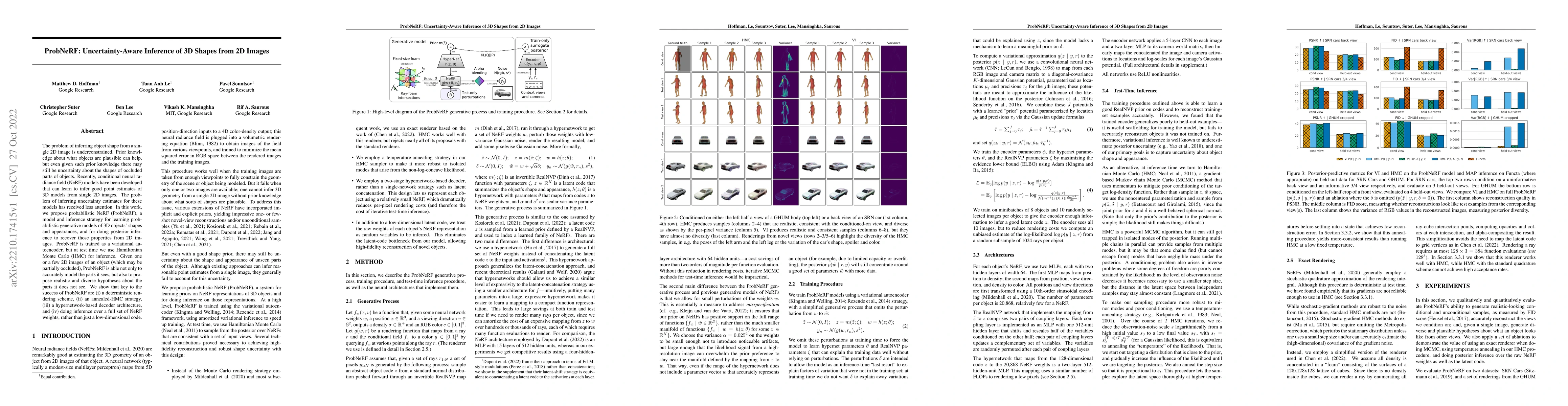 Thumbnail for ProbNeRF: Uncertainty-Aware Inference of 3D Shapes from 2D Images