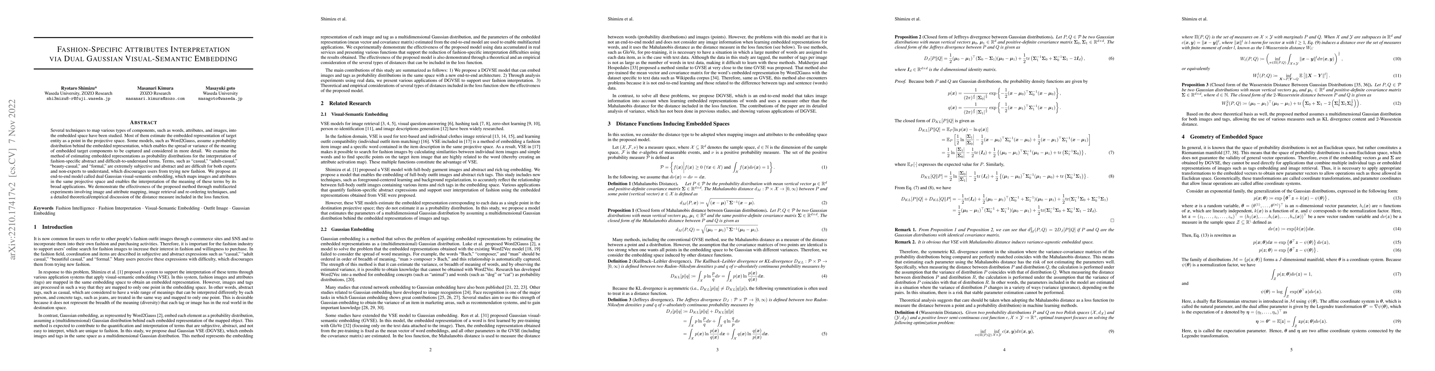 Thumbnail for Fashion-Specific Attributes Interpretation via Dual Gaussian
  Visual-Semantic Embedding