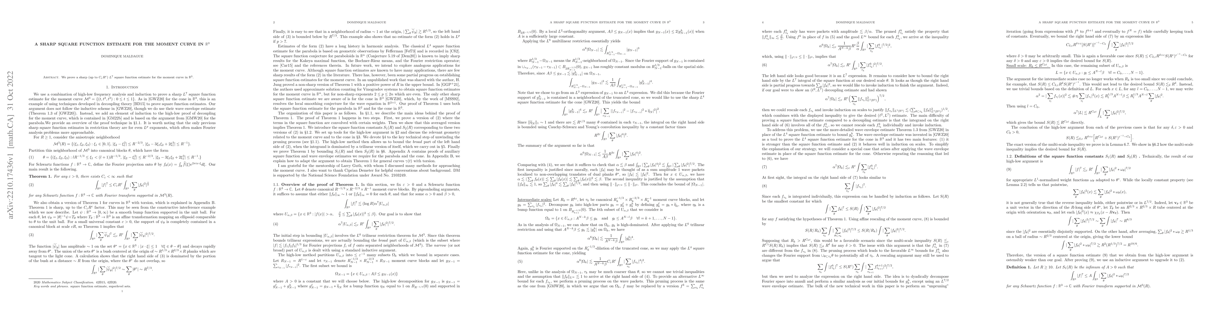 Thumbnail for A sharp square function estimate for the moment curve in $\mathbb{R}^3$