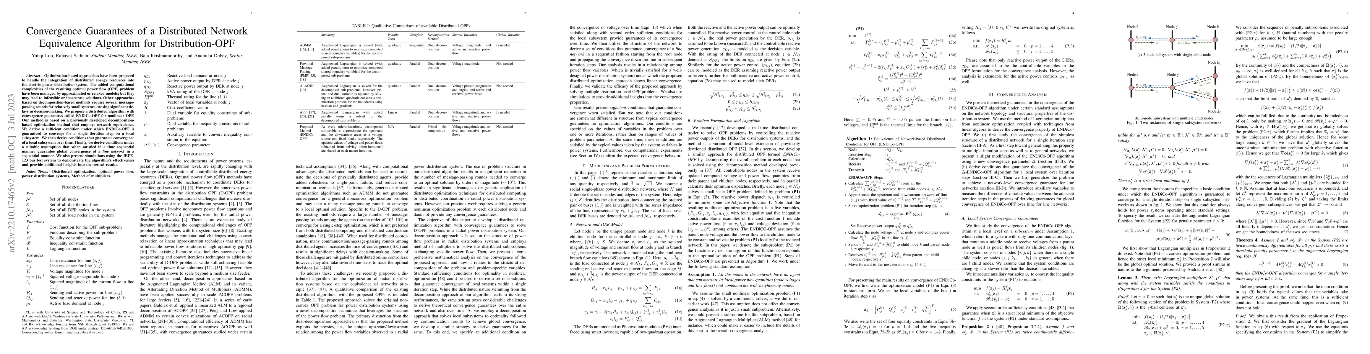 Thumbnail for Convergence Guarantees of a Distributed Network Equivalence Algorithm
  for Distribution-OPF