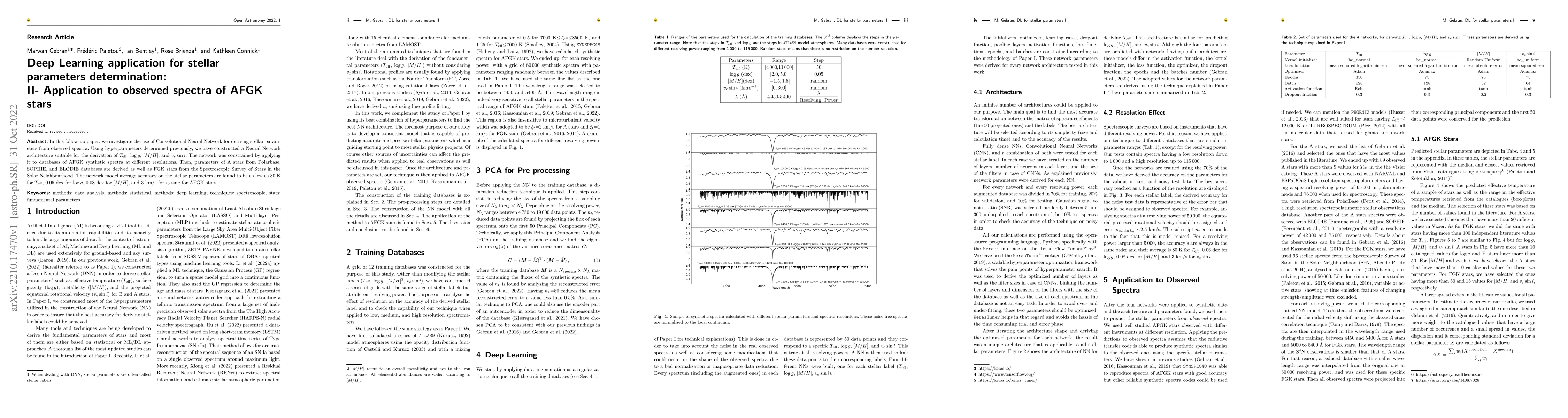 Thumbnail for Deep Learning application for stellar parameters determination: II-
  Application to observed spectra of AFGK stars