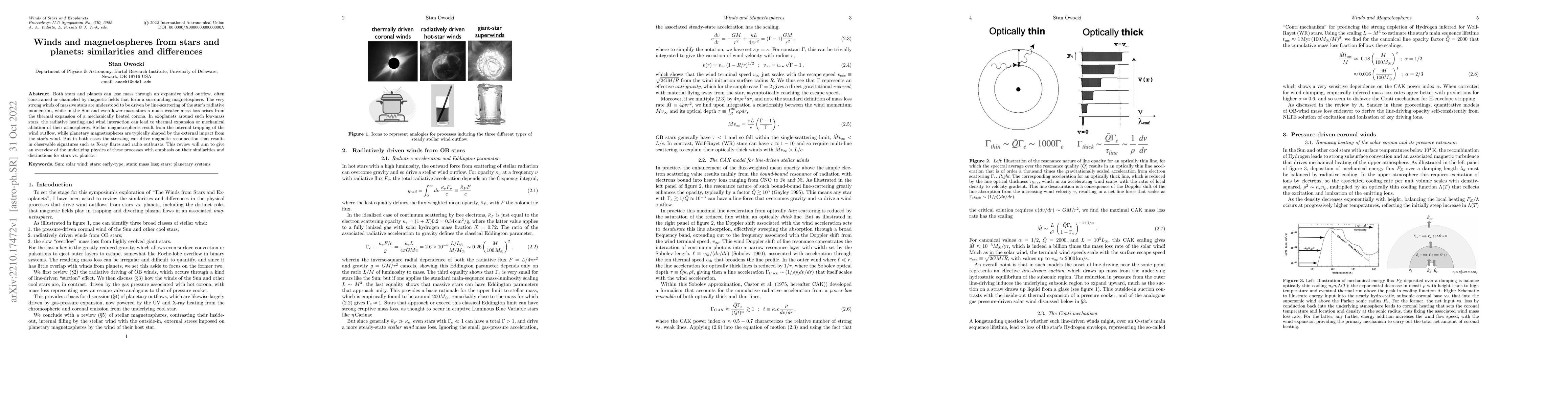 Thumbnail for Winds and magnetospheres of stars and planets: similarities and
  differences