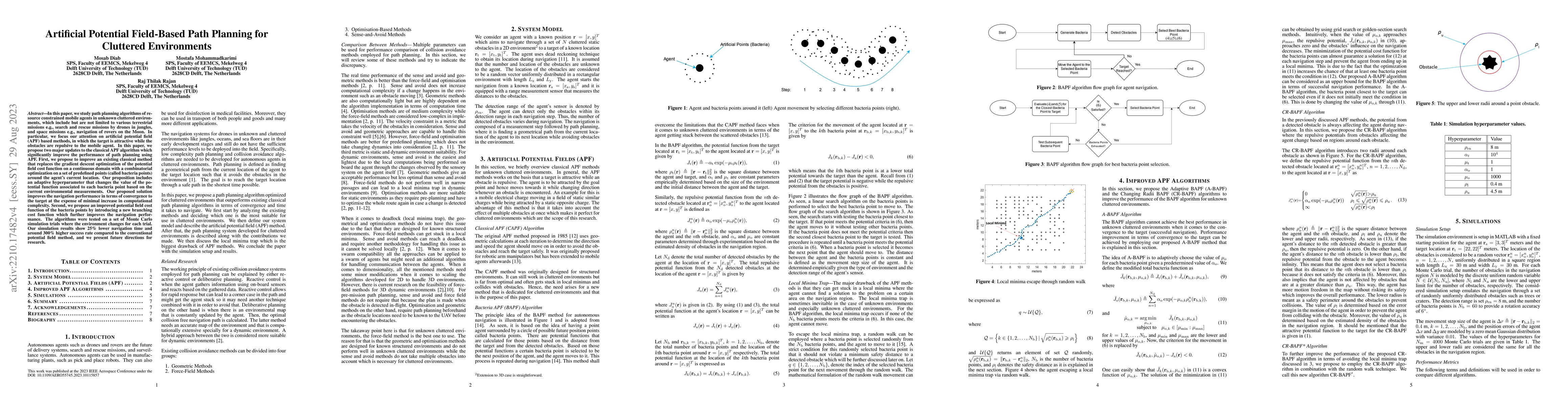 Thumbnail for Artificial Potential Field-Based Path Planning for Cluttered
  Environments