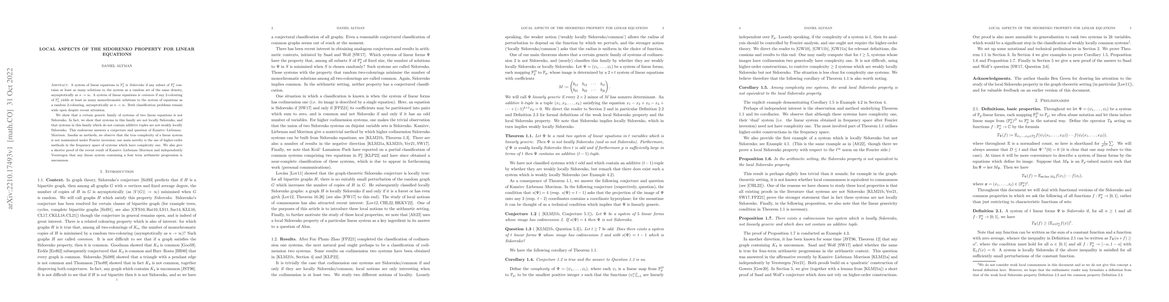 Thumbnail for Local aspects of the Sidorenko property for linear equations