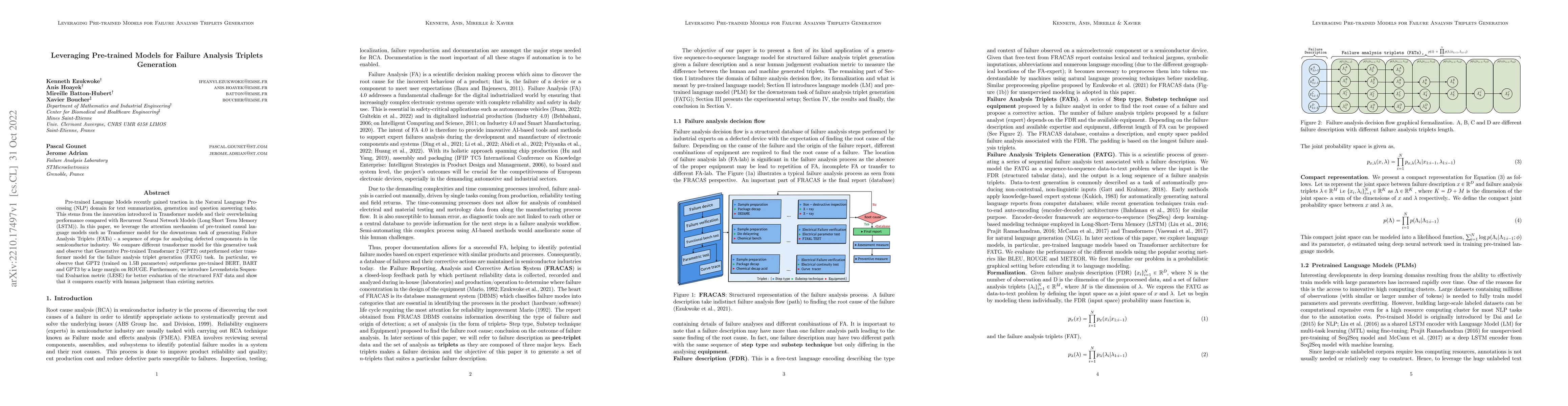 Thumbnail for Leveraging Pre-trained Models for Failure Analysis Triplets Generation