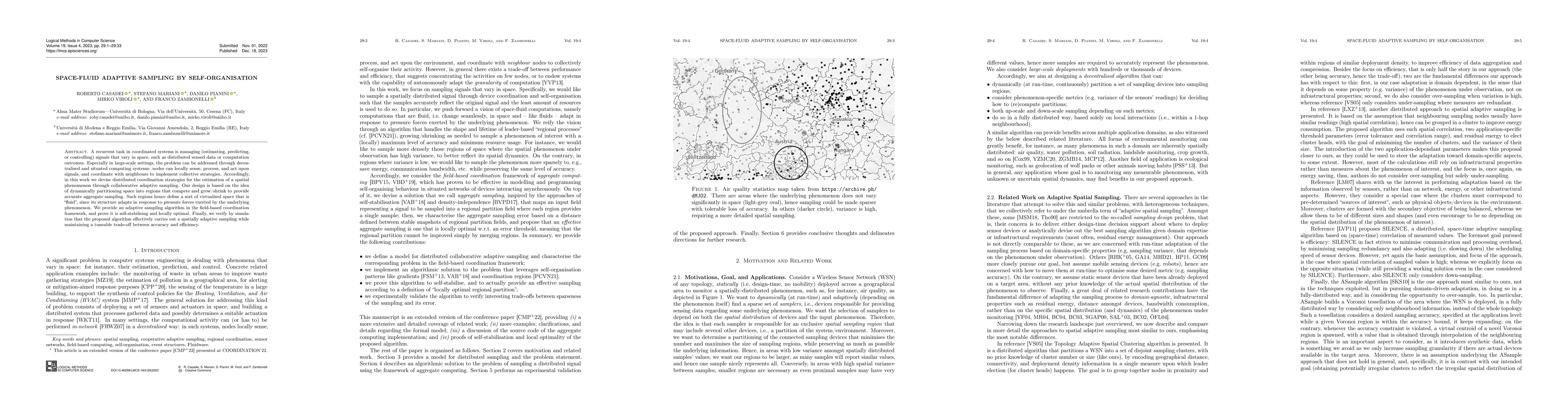 Thumbnail for Space-Fluid Adaptive Sampling by Self-Organisation