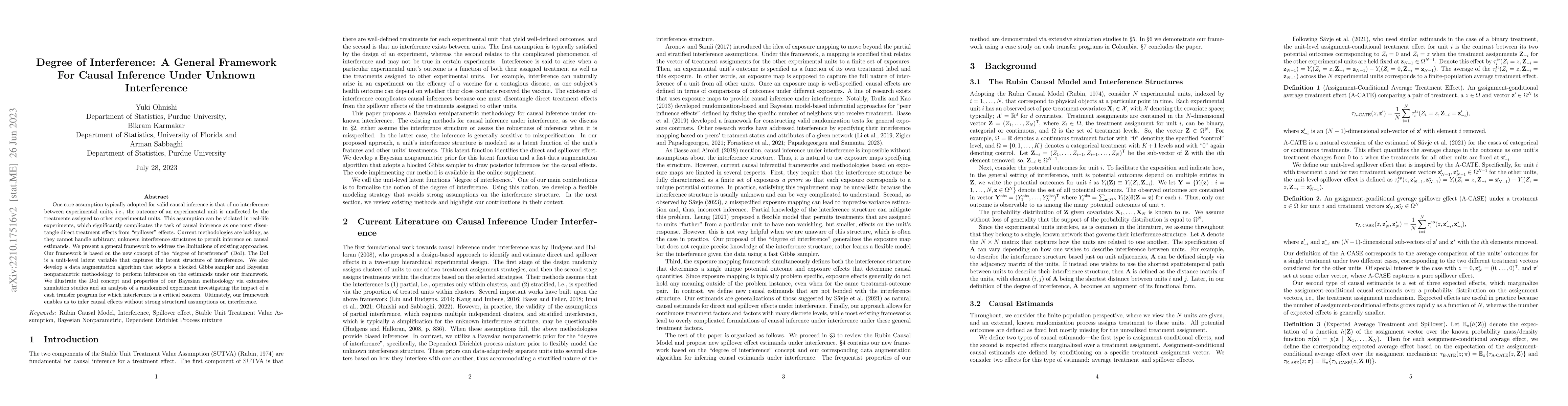 Thumbnail for Degree of Interference: A General Framework For Causal Inference Under
  Interference