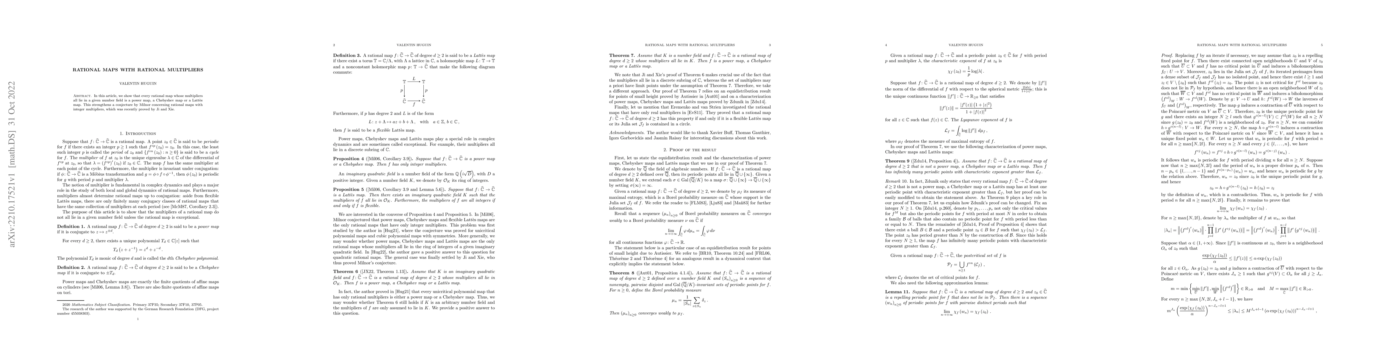 Thumbnail for Rational maps with rational multipliers