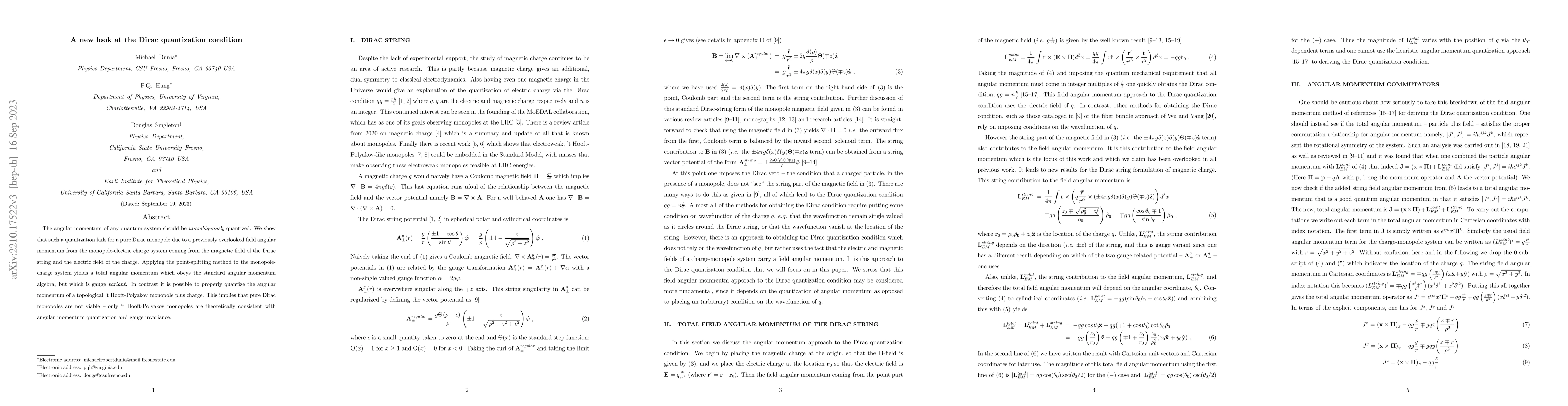 Thumbnail for A new look at the Dirac quantization condition