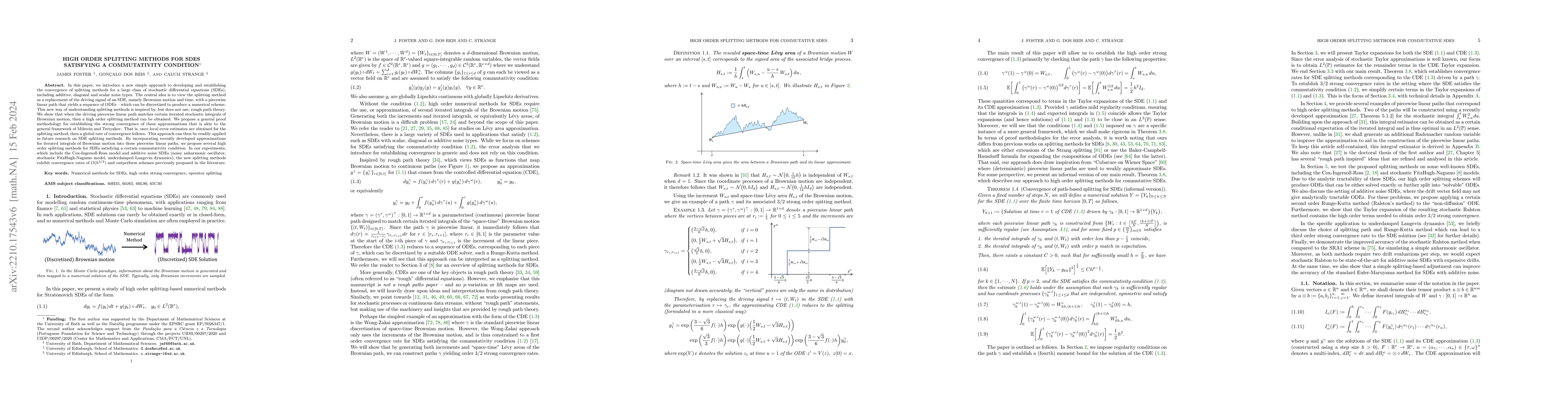 Thumbnail for High order splitting methods for SDEs satisfying a commutativity
  condition