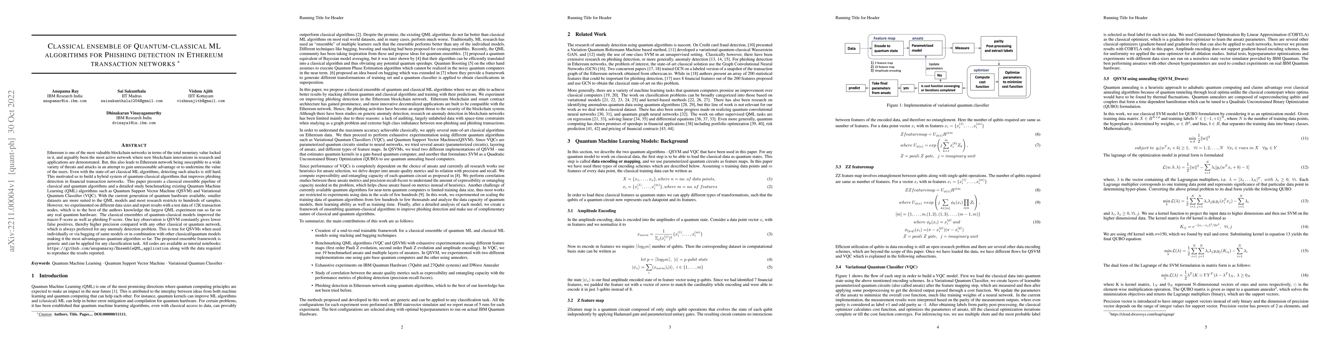 Thumbnail for Classical ensemble of Quantum-classical ML algorithms for Phishing
  detection in Ethereum transaction networks
