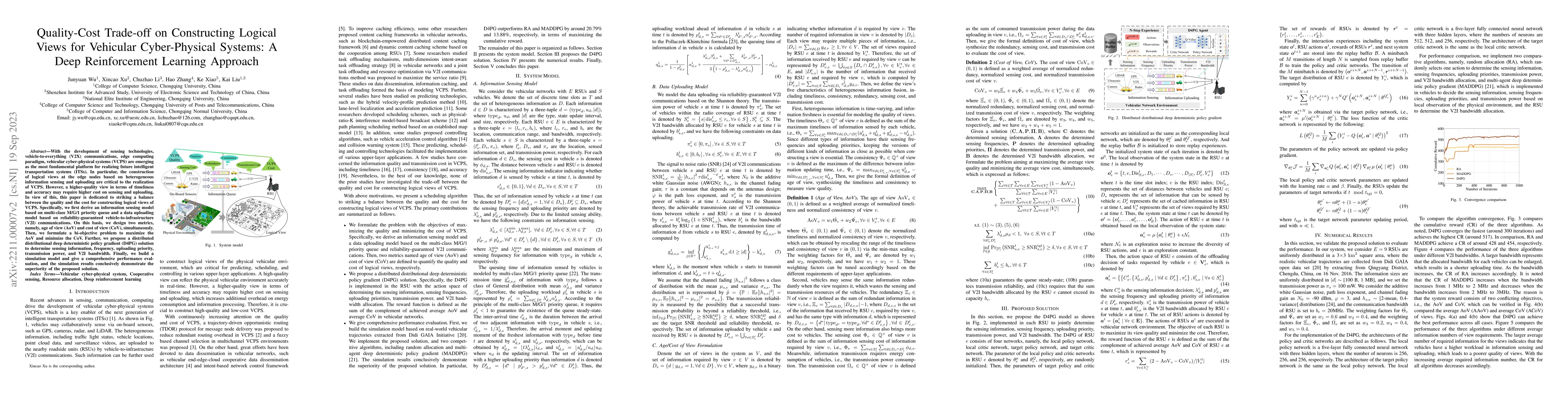Thumbnail for Quality-Cost Trade-off on Constructing Logical Views for Vehicular
  Cyber-Physical Systems: A Deep Reinforcement Learning Approach