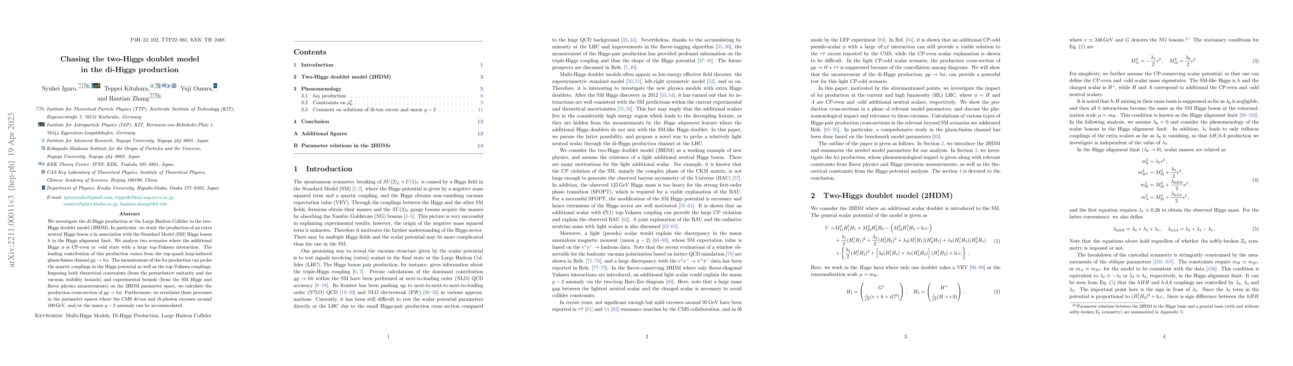 Thumbnail for Chasing the two-Higgs doublet model in the di-Higgs production