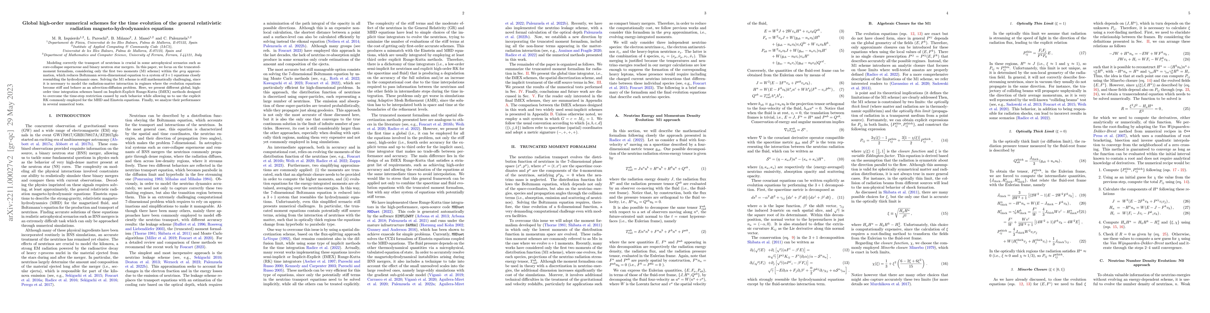 Thumbnail for Global high-order numerical schemes for the time evolution of the
  general relativistic radiation magneto-hydrodynamics equations