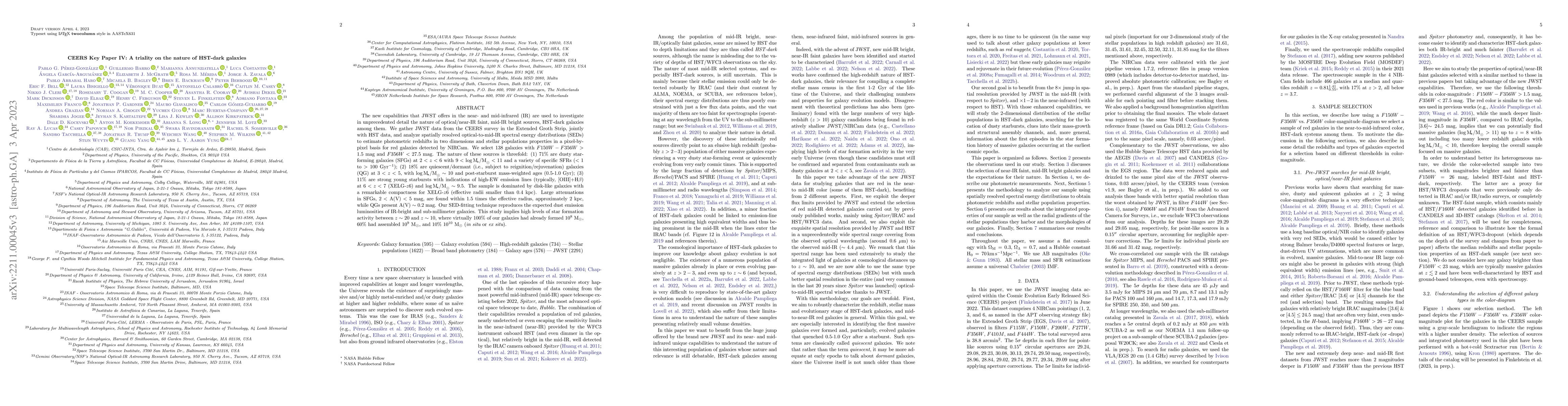 Thumbnail for CEERS Key Paper V: A triality on the nature of HST-dark galaxies